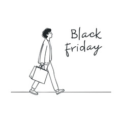 Black Friday shopping experience featuring a person with a bag