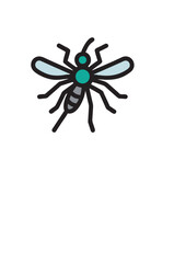 Mosquito Outline Icon Vector, Minimal Insect Symbol for Health and Medical Awareness