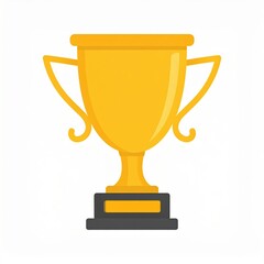 A golden trophy with handles sits on a black base, symbolizing victory and achievement.