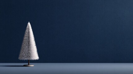 Elegant tiny christmas tree display modern home decorative artwork minimalist interior close-up view holiday concept