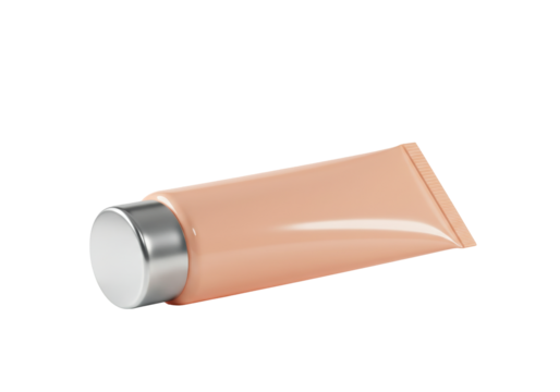 Isolated cosmetic tube for beauty product skincare makeup cream lotion foundation packaging mockup design element