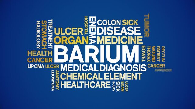Barium animated word cloud-text design animation tag kinetic typography seamless loop.