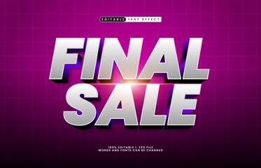 final sale editable text effect