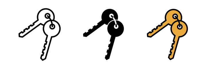 Keys icon key symbol template for graphic and web design collection logo vector illustration with stroke, filled and colored concept.