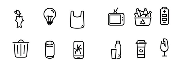 set of black vector icons isolated vector illustration
