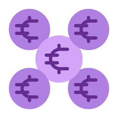 Euro Coin Vector Flat Icon Design