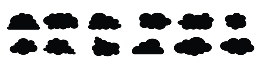 set of cloud computing icon different style cloud symbol vector illustration