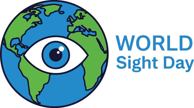 World sight day globe with eye illustration promoting global eye care awareness and health vector - Powered by Adobe