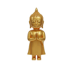 3D golden buddha isolated