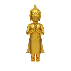 3D golden buddha isolated
