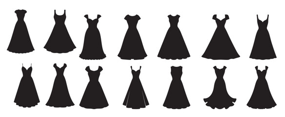 frocks silhouette vector illustration