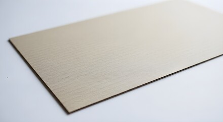 Minimalistic beige cardboard sheet placed on a white background, showcasing clean lines, subtle texture, and neutral tones, ideal for packaging, crafts, design mockups, and creative presentation conce