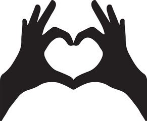 Heart hands gesture vector illustration, perfect for love, friendship, romance, and caring designs.