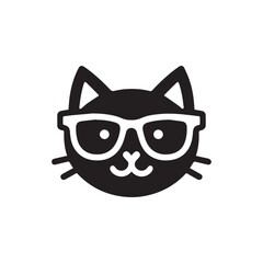Playful Nerd Glasses Black Cat Logo