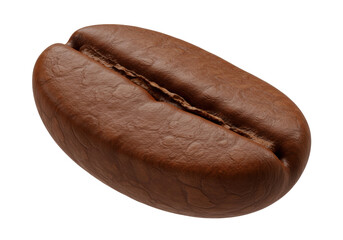 Isolated single roasted coffee bean rich brown color ready for brewing delicious morning beverage perfect for coffee lovers and enthusiasts worldwide