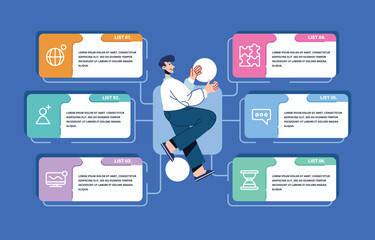 List Visualization Infographic Flat Design