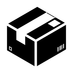 ダンボール箱・段ボール箱・カードボードボックス　アイコン・シルエット・イラスト　ベクター／透過PNG／JPEG白背景