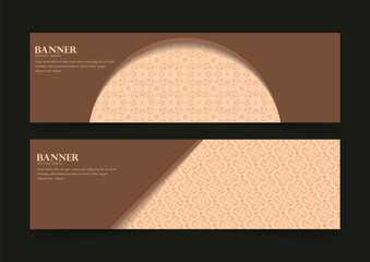 Elegant Brown Pattern Design Presentation Banner Template for Website Header