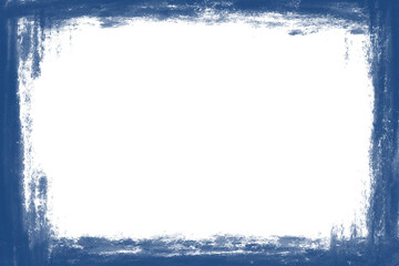 Abstract dark blue background with a black grunge brush frame border. Perfect for poster design, banner template, artistic presentation, or digital texture use.