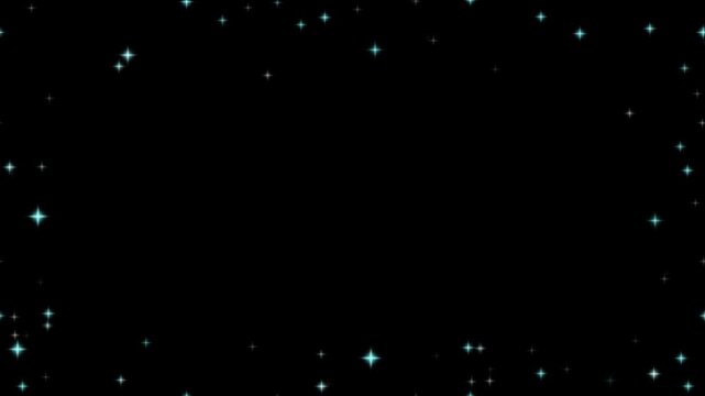 ループする水色のキラキラフレーム