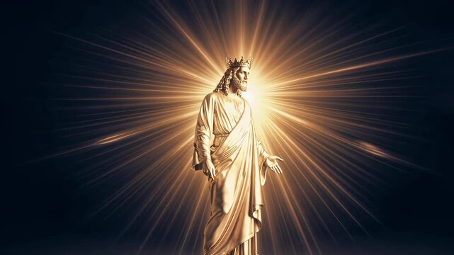 Epic cinematic depiction of Christ, Lion of Judah, emerging in divine glory through sacred smoke.