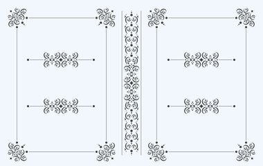 Ornate Decorative Frame Border Element with Flourishes and Swirls Illustration
