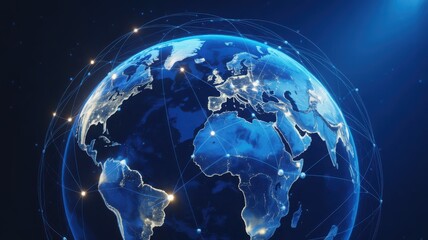 Global network connection digital world with connecting lines technology backgrou