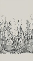 Naklejka premium Submerged Monochrome Reverie