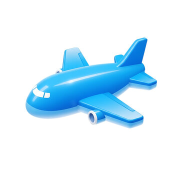 Airplane 3d unique stylish playful icon isolated on transparent background png for Travel, Flight, and Aviation Design
