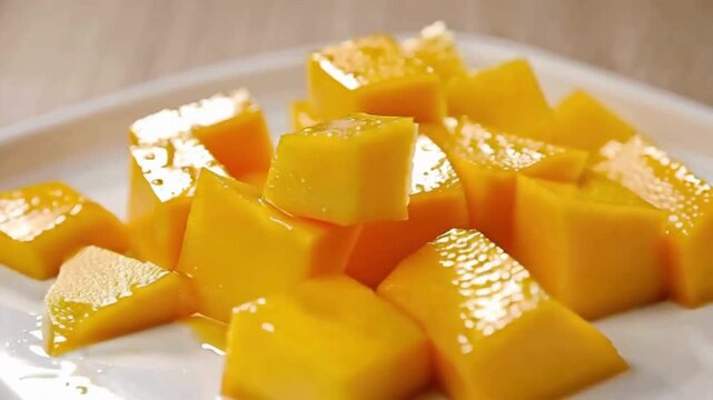 mango and pineapple slice in the bowl