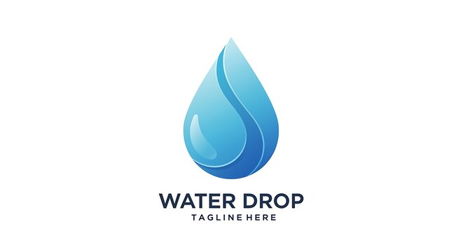 Vibrant water drop logo design on white background for modern branding