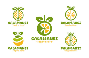 5 Calamansi Logo Set Citrus Fruit Branding Logo Collection