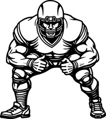 Fototapeta premium American Football Players Silhouette Bundle Illustration