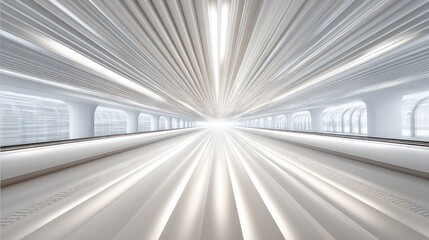 Obraz premium White Futuristic Corridor With Light Beams