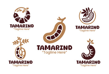 5 Tamarind Logo Set Tropical Fruit Branding Logo Collection