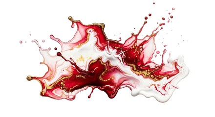 Watercolor Splash in Red White and Gold Symbolizing Patriotism