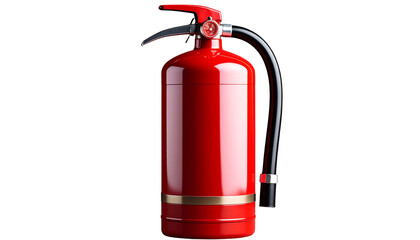 Red emergency fire extinguisher equipment isolated on white for safety and protection