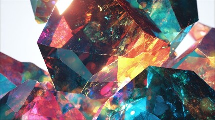 Colorful Faceted Gems Abstract Design