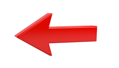 Red 3D arrow pointing up on a white background symbolizing business growth and success concept illustration