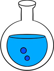 set of laboratory flasks