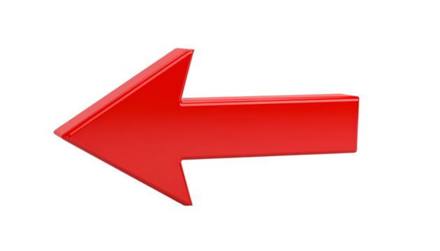 Red 3D arrow pointing up on a white background symbolizing business growth and success concept illustration