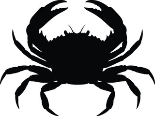 Silhouette of a crab sea creature isolated on a plain background for aquatic and food themes vector
