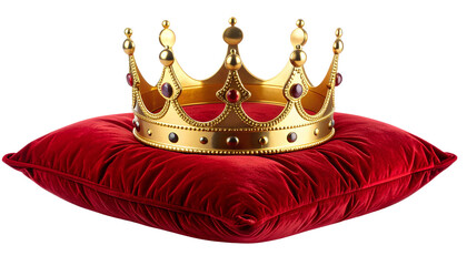Golden royal crown illustration isolated on white background, a symbol of king, queen, and luxury jewelry