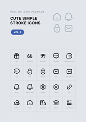 Cute Simple UI Icon Package Sheet Stroke
