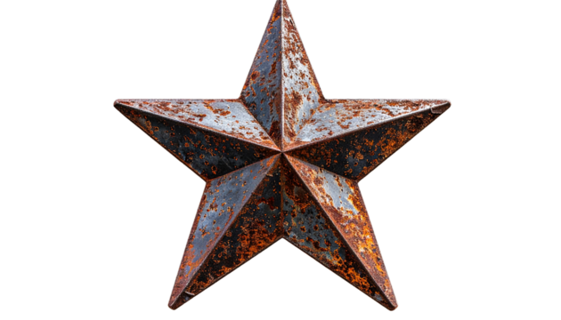 A shiny, isolated red star icon on a white background is a bold symbol of holiday decoration or an award design
