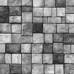 Obraz premium Gray and white stone wall pattern