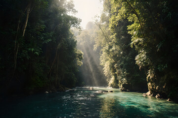 Ethereal Ice Cave with Purple Light