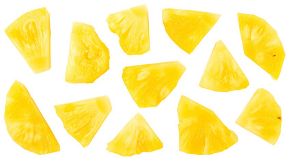 Yellow corn flakes background isolated on white resembling pills or tablets