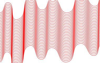 Wavy pattern background. Abstract wavy lines background. Red wavy line pattern. Red flowing wavy line pattern. Horizontal red curvy illustration. Ocean curvy pattern illustration.
