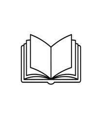 Open Book Outline Vector Icon